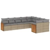 Image de vidaXL Ensemble de salon de jardin 9 pièces avec coussins beige Poly rotin