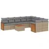 Image de vidaXL Ensemble de salon de jardin 10 pièces avec coussins Beige Poly Rattan