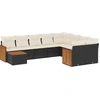 Image de vidaXL Ensemble de 10 canapés de jardin avec coussins noir poly rotin