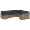 Image de vidaXL Ensemble de salon de jardin 10 pièces avec coussins Gris Poly Rattan