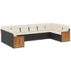 Image de vidaXL Ensemble de 10 canapés de jardin avec coussins noir poly rotin
