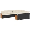 Image de vidaXL Ensemble de 10 canapés de jardin avec coussins noir poly rotin