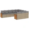 Image de vidaXL Ensemble de salon de jardin 10 pièces avec coussins Beige Poly Rattan