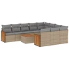 Image de vidaXL Ensemble de salon de jardin 11 pièces avec coussins Beige Poly Rattan
