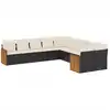 Image de vidaXL Ensemble de 10 canapés de jardin avec coussins noir poly rotin