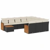 Image de vidaXL Ensemble de salon de jardin 11 pièces avec coussins noir poly rotin