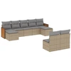Image de vidaXL Ensemble de salon de jardin 9 pièces avec coussins beige Poly rotin