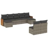 Image de vidaXL Ensemble de salon de jardin 9 pièces avec coussins Gris Poly rotin