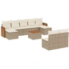 Image de vidaXL Ensemble de salon de jardin 10 pièces avec coussins Beige Poly Rattan