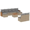 Image de vidaXL Ensemble de salon de jardin 10 pièces avec coussins Beige Poly Rattan