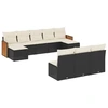 Image de vidaXL Ensemble de 10 canapés de jardin avec coussins noir poly rotin