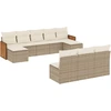 Image de vidaXL Ensemble de salon de jardin 10 pièces avec coussins Beige Poly Rattan