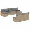 Image de vidaXL Ensemble de salon de jardin 10 pièces avec coussins Beige Poly Rattan
