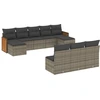 Image de vidaXL Ensemble de salon de jardin 10 pièces avec coussins Gris Poly Rattan