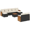Image de vidaXL Ensemble de 10 canapés de jardin avec coussins noir poly rotin