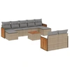 Image de vidaXL Ensemble de salon de jardin 10 pièces avec coussins Beige Poly Rattan