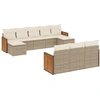 Image de vidaXL Ensemble de salon de jardin 10 pièces avec coussins Beige Poly Rattan