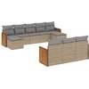 Image de vidaXL Ensemble de salon de jardin 10 pièces avec coussins Beige Poly Rattan