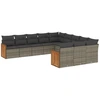 Image de vidaXL Ensemble de salon de jardin 11 pièces avec coussins Gris Poly rotin