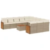 Image de vidaXL Ensemble de 12 canapés de jardin avec coussins Beige Poly Rattan