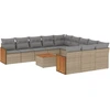 Image de vidaXL Ensemble de 12 canapés de jardin avec coussins Beige Poly Rattan