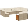 Image de vidaXL Ensemble de 12 canapés de jardin avec coussins Beige Poly Rattan
