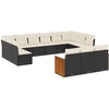 Image de vidaXL Ensemble de 13 canapés de jardin avec coussins noir poly rotin