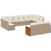 Image de vidaXL Ensemble de 13 canapés de jardin avec coussins Beige Poly Rattan