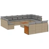 Image de vidaXL Ensemble de salon de jardin 14 pièces avec coussins Beige Poly Rattan