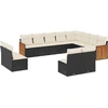 Image de vidaXL Ensemble de 12 canapés de jardin avec coussins noir poly rotin