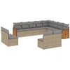 Image de vidaXL Ensemble de 12 canapés de jardin avec coussins Beige Poly Rattan