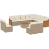 Image de vidaXL Ensemble de 13 canapés de jardin avec coussins Beige Poly Rattan