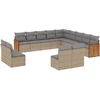 Image de vidaXL Ensemble de 13 canapés de jardin avec coussins Beige Poly Rattan