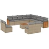 Image de vidaXL Ensemble de salon de jardin 14 pièces avec coussins Beige Poly Rattan