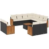 Image de vidaXL Ensemble de 12 canapés de jardin avec coussins noir poly rotin