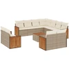 Image de vidaXL Ensemble de 12 canapés de jardin avec coussins Beige Poly Rattan