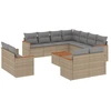 Image de vidaXL Ensemble de 12 canapés de jardin avec coussins Beige Poly Rattan