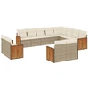 Image de vidaXL Ensemble de 12 canapés de jardin avec coussins Beige Poly Rattan