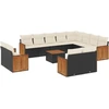 Image de vidaXL Ensemble de 13 canapés de jardin avec coussins noir poly rotin