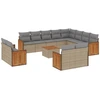 Image de vidaXL Ensemble de 13 canapés de jardin avec coussins Beige Poly Rattan