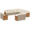 Image de vidaXL Ensemble de 13 canapés de jardin avec coussins Beige Poly Rattan