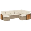 Image de vidaXL Ensemble de salon de jardin 9 pièces avec coussins beige Poly rotin