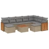 Image de vidaXL Ensemble de salon de jardin 10 pièces avec coussins Beige Poly Rattan