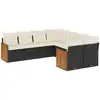 Image de vidaXL Ensemble de jardin canapé 8 pièces avec coussins noir poly rotin