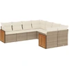 Image de vidaXL Ensemble de jardin canapé 8 pièces avec coussins Beige Poly Rattan