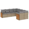 Image de vidaXL Ensemble de jardin canapé 8 pièces avec coussins Beige Poly Rattan