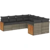 Image de vidaXL Ensemble de jardin canapé 8 pièces avec coussins Gris Poly rotin