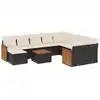 Image de vidaXL Ensemble de salon de jardin 11 pièces avec coussins noir poly rotin