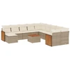 Image de vidaXL Ensemble de 12 canapés de jardin avec coussins Beige Poly Rattan