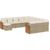 Image de vidaXL Ensemble de 12 canapés de jardin avec coussins Beige Poly Rattan